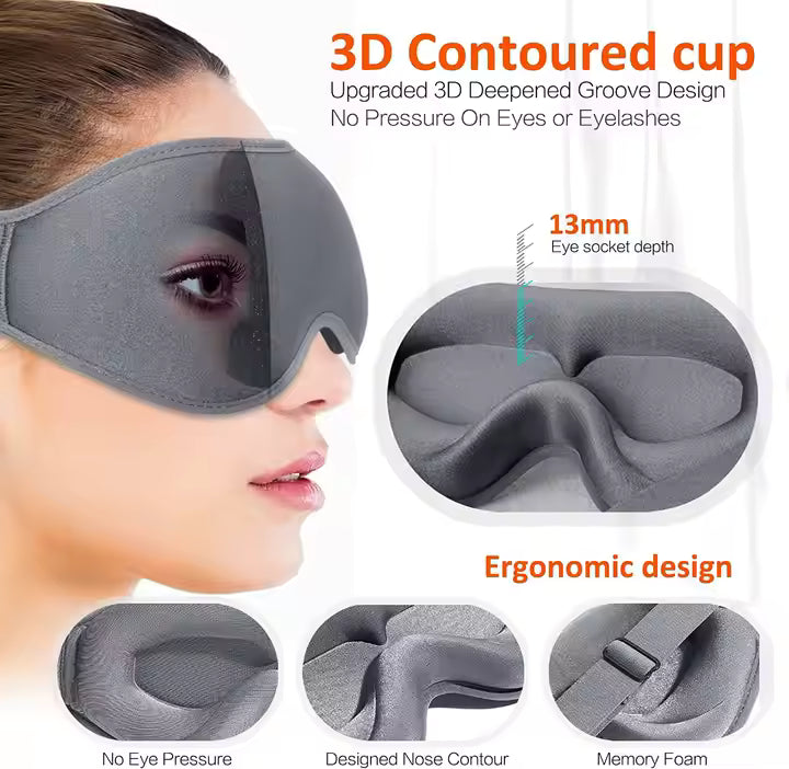 3D Unimaski – 100 % pimentävä ja paineeton uni missä tahansa!